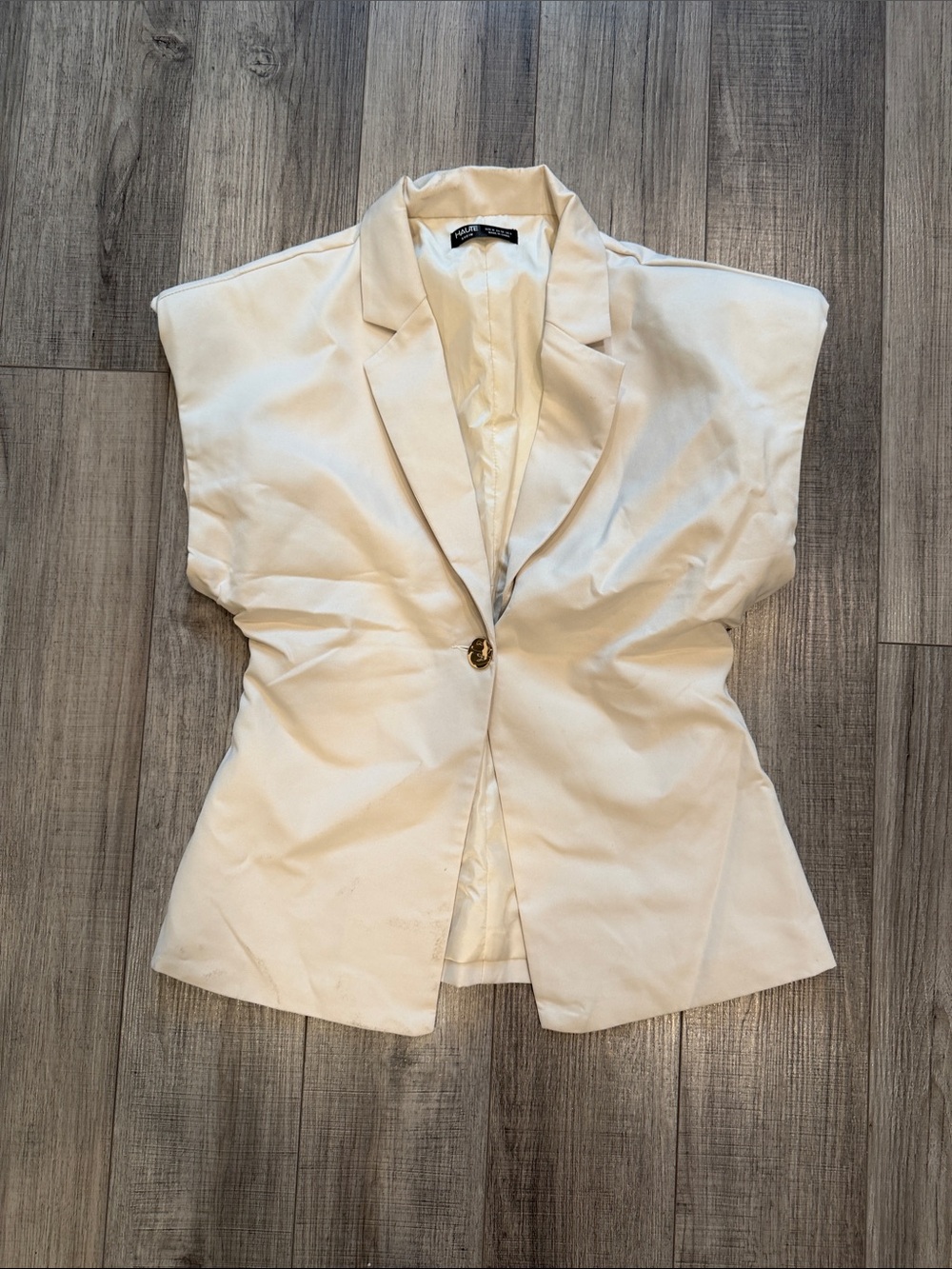 SHEIN Cream Single-Button Blazer Tunic